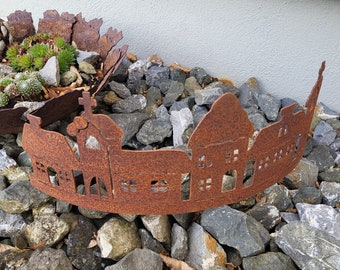 große Landschaft aus Edelrost, Gartendeko, rostige Deko, schöner Garten, Besonderes für Terrasse und Balkon, Rost