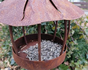 Vogelhaus aus Edelrost zum Hängen, rund, Vögel füttern, Rost für deinen Garten, Gartendekoration, Rostdeko, Metalldeko,Geschenk