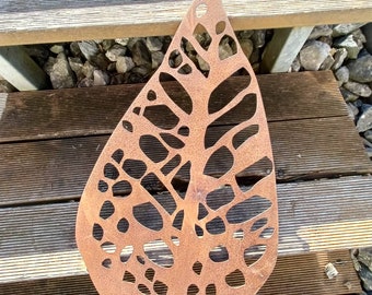 Bornhöft 2er Set Gartenstecker Ginkgoblatt Aus Edelrost – Je 60 Cm Lang, Blatt 15 Cm Durchmesser, Winterfest