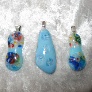 Pendentif en verre à la main avec perles de verre fondus, 3 modèles au choix image 2