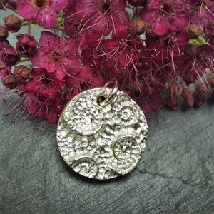 Solid silver pendant Ammonite made of 999 silver image 4