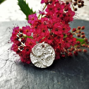 Solid silver pendant Ammonite made of 999 silver image 1