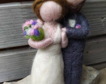 Filz Brautpaar Hochzeit Geschenk, Braut Bräutigam Miniatur, Torten Figur