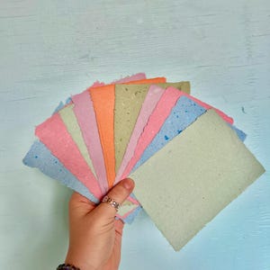 Pack of 10 Colourful Handmade Recycled Papers