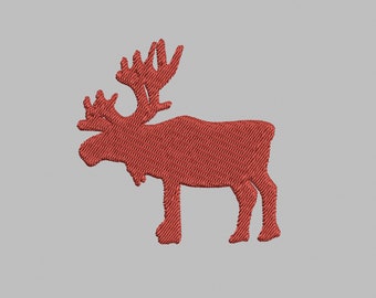 Embroidery file moose, 1 colored, 4 sizes, direct download