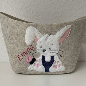 Cesta de feltro com motivo de Páscoa e nome desejado das crianças *Presente personalizado*Presente de nascimento*Presente de batizado*Ninho de Páscoa*Presente de Páscoa
