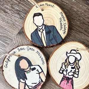 Custom Missionary Ornament, Custom Ornament, Missionary Ornament, LDS Wood Ornament, Faceless Missionary Portrait, Custom Christmas Ornament