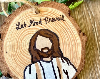 Jesus Hand Painted Ornament, Christ Faceless Wood Ornament, Custom LDS Ornament, Light the World Ornament, Wood Ornament, Faceless Portrait