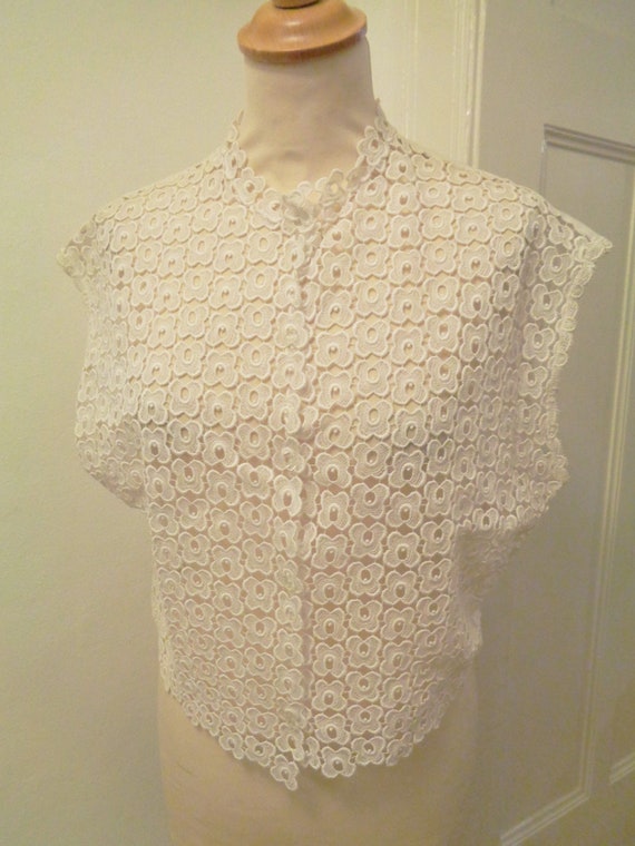 enchanting lace blouse 50s white