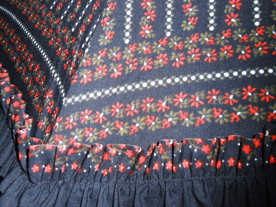 black red flowered costume umbrella 70s