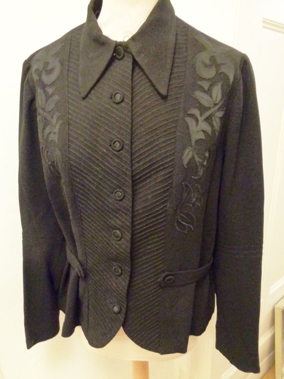 Women's jacket 30s 40s black costume jacket George