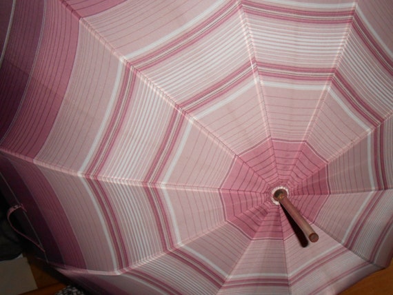 beautiful 70s umbrella pink white striped