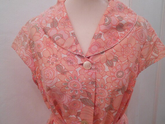 romantic salmon pink coloured house dress dress pa