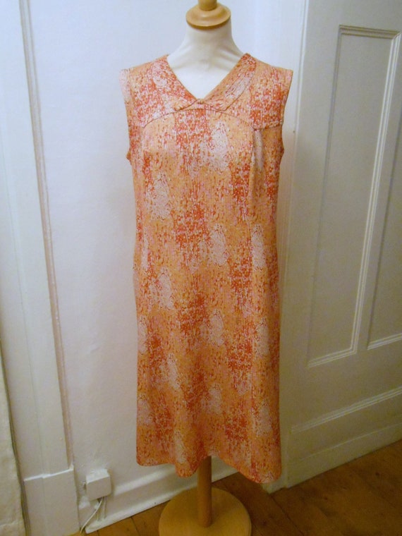 orange patterned dress