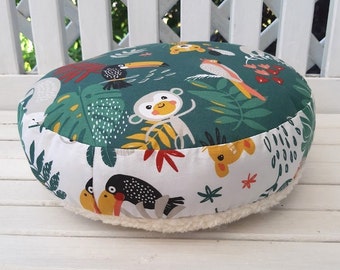 Floor cushion, morning circle, seat cushion jungle with name personalizable for the daycare
