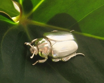 Pendentif coléoptère, scarabée, argent 935, recyclé, coléoptère de Juchten, argent sterling, insecte, pendentif coléoptère, naturaliste, Christiane Wendt