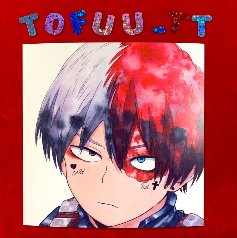 Emo Todoroki Anime Watercolor Print My Hero Academia Boku No Etsy Canada