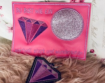 Diamant i 2 storlekar + nyckelring och muggmatta