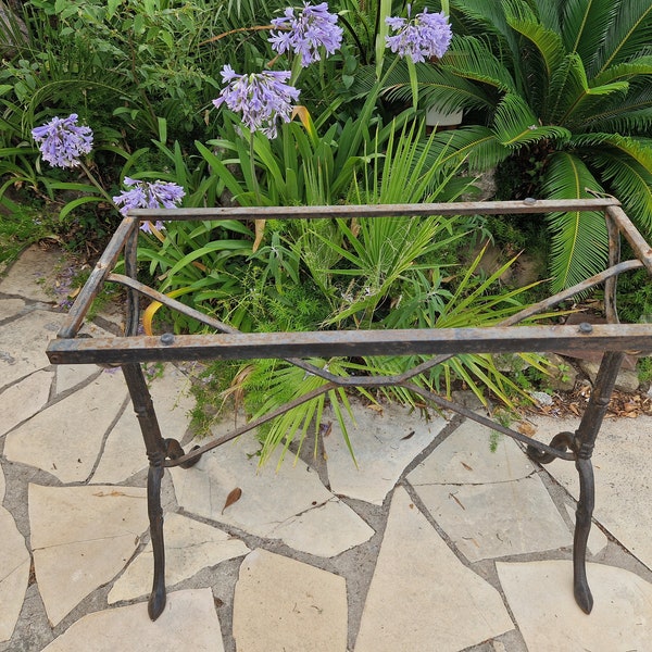 French bistro table legs, vintage Paris coffee table, wrought iron romantic bedroom piece