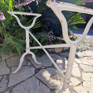 Vintage French bistro table legs / Unique Parisian cafe table / Heavy cast iron