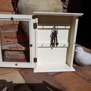 key box / key organizer / french white wooden storage cabinet / key holder