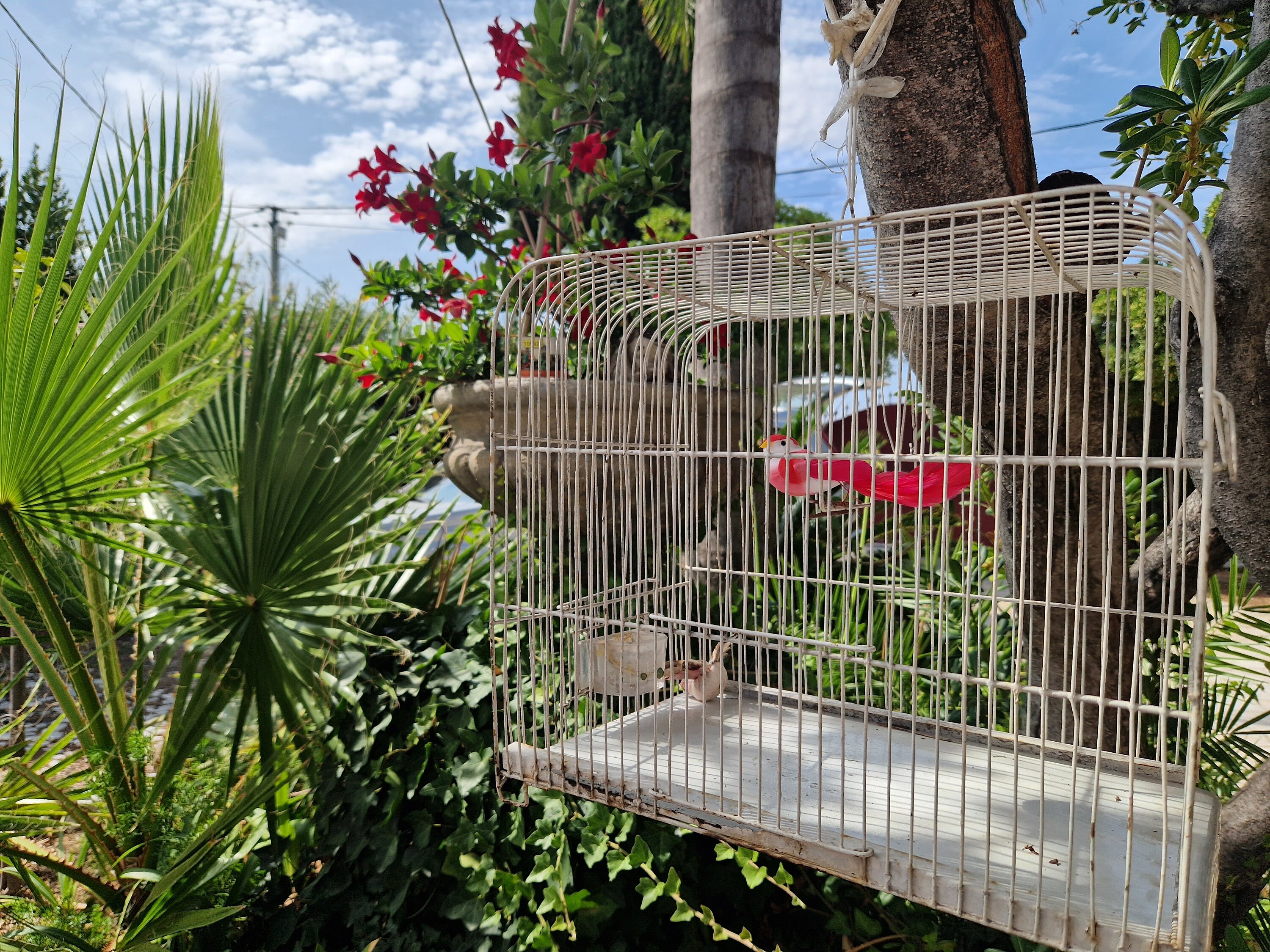 Arrangement de fleurs en fer forgé rétro, support de mangeoire à oiseaux  extérieur, décoration de jardin en tissu, décoration sur pied