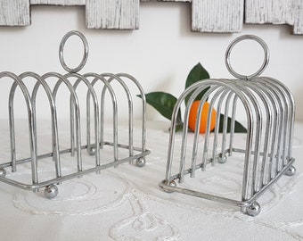 Set Beurrier Et Porte-toasts En Métal Argenté – Vintage Cuisine Années 50/60