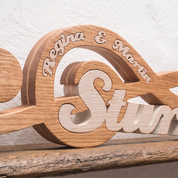 Unique gift for musicians | personal lettering made of wood | Clef | Oak treble clef | HANDMADE from D.