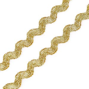 Könnte beinhalten: Goldener Glitzer-Zickzack-Besatz. Dieser Besatz ist perfekt, um jedem Projekt einen Hauch von Glanz zu verleihen.