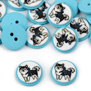 Children's button animals 5 pieces 15 mm button decoration appliqué 5 Stück Hund