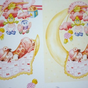 3D Bogen Baby rosa blau Scrapbooking Karten basteln A4 Papier Geburt Junge Mädchen