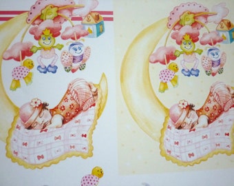 3D Sheet Baby Pink Blue Scrapbooking Cards Making A4 Paper Birth Young Girls
