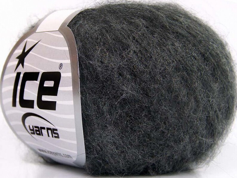 30g Strickgarn Ice Yarn sehr fein 300m 60,00EUR/kg dunkelgrau  708