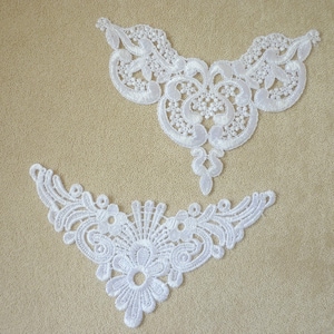 1 lace 17 x 12 cm Application Patch Embroidery Lace insert white-cream SKU: 19/1-2