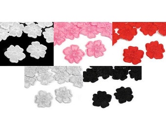 5x iron-on patch flowers flowers 30 mm application 6 colors