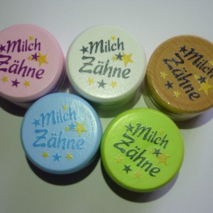 1 milk tooth tin lettering milk teeth craft light blue natural white pink green