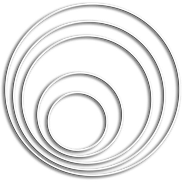 2 Drahtringe 30cm weiß beschichtet rund Draht Ring