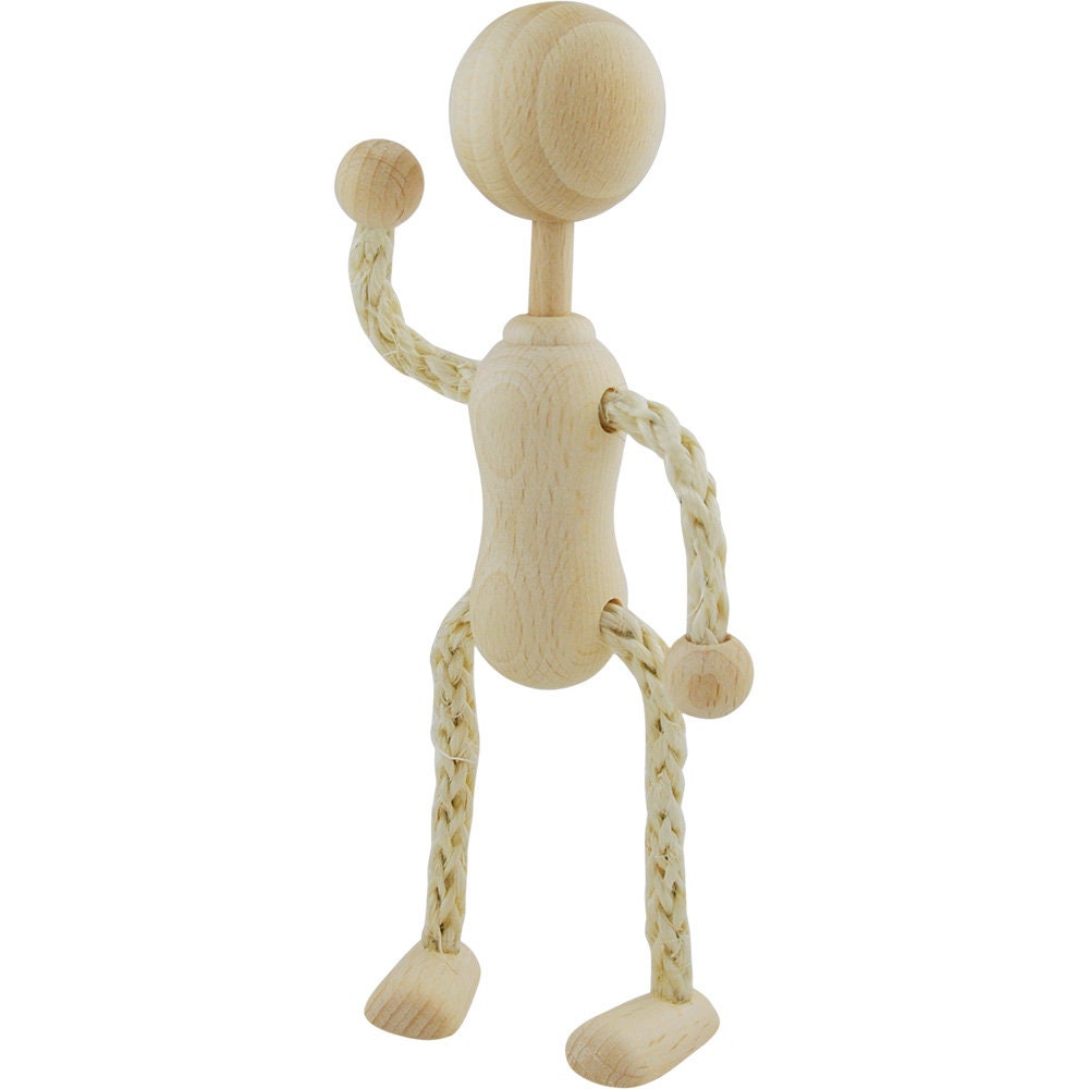 Poupée pliable en bois de sisal 11 cm 15 cm 20 cm pour habillage - Main Image