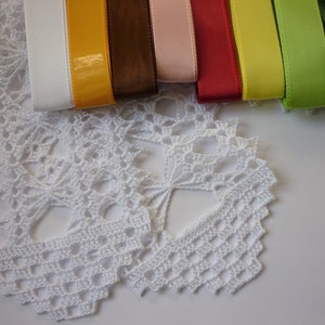 Tischband 100cm weiß Baumwolle Schleifenband cotton gehäkelt crochet Tischwäsche Bild 2
