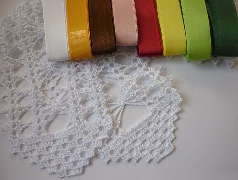 Tischband 100cm weiß Baumwolle Schleifenband cotton gehäkelt crochet Tischwäsche Bild 2