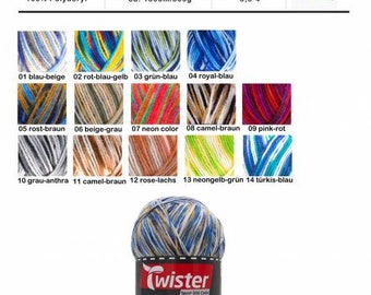 500g Twister Sport color  stricken häkeln  (27,80EUR/kg)