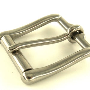 38 mm belt buckle made of stainless steel with roller // solid roller buckle almost 4 cm wide // for leather belts, straps, biothane, strap, dog collar image 1