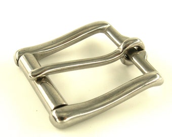 38 mm belt buckle made of stainless steel with roller // solid roller buckle almost 4 cm wide // for leather belts, straps, biothane, strap, dog collar