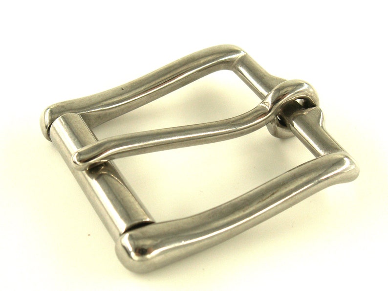 38 mm belt buckle made of stainless steel with roller // solid roller buckle almost 4 cm wide // for leather belts, straps, biothane, strap, dog collar image 1