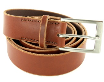 30 mm fine leather belt with elegant stainless steel buckle // 3 mm thick vegetable-tanned German leather // possible up to XXL // Business