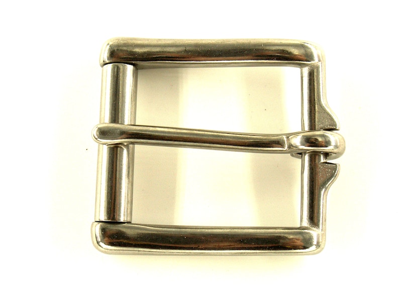 38 mm belt buckle made of stainless steel with roller // solid roller buckle almost 4 cm wide // for leather belts, straps, biothane, strap, dog collar image 2