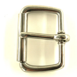 45 mm stainless steel belt buckle roller buckle // stainless steel roller buckle for leather belts // gift for him // also for straps and carrying straps image 2