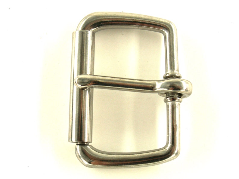 45 mm stainless steel belt buckle roller buckle // stainless steel roller buckle for leather belts // gift for him // also for straps and carrying straps image 2