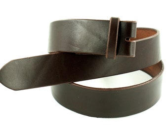 Leather belt without buckle in brown // possible up to 50 mm // vegetable-tanned German leather // interchangeable belt // incl. 2 screw rivets