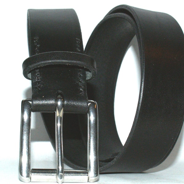 Knapp 4 cm breiter Ledergürtel mit Edelstahl-Rollschnalle von XS bis XXXL möglich // 4 mm dick und 38mm breit aus pflanzlich gegerbtem Leder